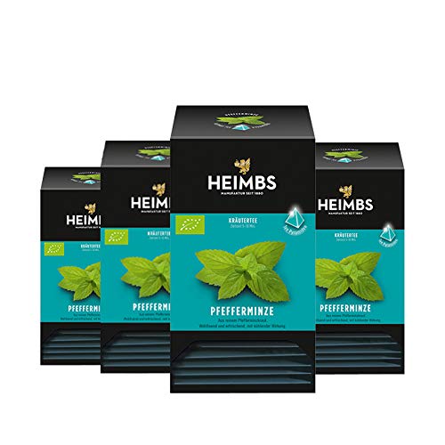 HEIMBS Bio Pfefferminze, 20 Pyramidenbeutel, 4er Pack von Heimbs