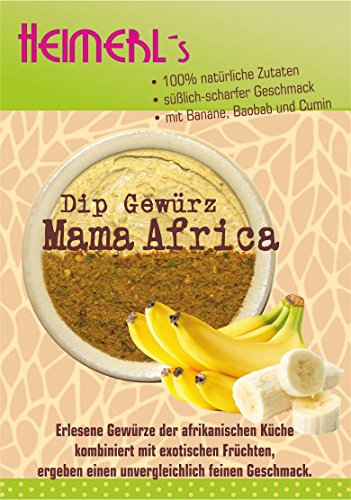 HEIMERLs Dip Mama Afrika 80g - Leckeres Gewürz zum Zubereiten von Dip, Soßen und vegetarischen Brotaufstrichen mit Banane und Baobab von Heimerls Wild- und Heilpflanzen