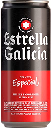 ESTRELLA GALICIA ESPECIAL Bier 5.5% Alkohol (Pack 24 Dosen x 330ml) bier geschenk, biere der welt, bier set, ESTRELLA GALICIA, geschenk set, geschenke für männer, höhle der löwen produkte von Estrella Galicia