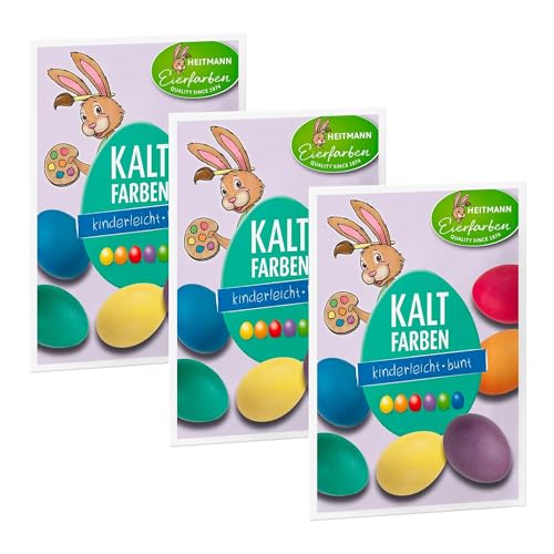 Heitmann Eierfarben HEITMANN DECO Eierfarben Kalt, 2er Pack: Ostereierfarben zur Kaltfärbung, in 6 Farben (Gelb, Orange, Rot, Grün, Blau, Violett), kinderfreundlich, Tabletten von Heitmann Eierfarben