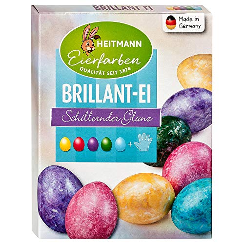 Heitmann Eierfarben Brillant - 5 flüssige Kaltfarben mit Glanz-Effekt - azofrei - Ostern - Ostereier bemalen, Ostereierfarbe von Heitmann Eierfarben