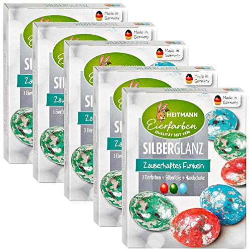 Heitmann Eierfarben Silberglanz - 3 Kaltfarben (5er Pack) von Heitmann Eierfarben