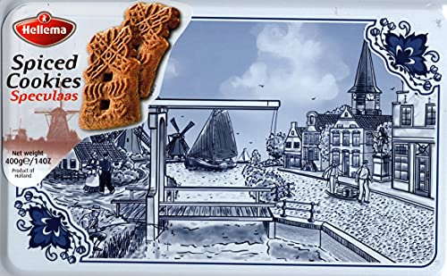 hellema Speculaas koekjes in Delft BLIK/Spiced Cookies Kekse in Delft Dose 400g von Hellema