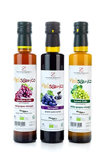 3x 250ml griechischer Essig BIO aus Weintrauben im Set aus Kreta - Balsamico Weißwein-Essig Rotwein-Essig Weinessige aus Griechenland von Hellenikos