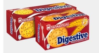 3x 400g Original Digestive Weizenkekse aus Griechenland 1200g Papadopoulos runde griechische Weizen Kekse Biscuits mit Vollkornanteil + 10ml Probiersachet kretisches Olivenöl von Hellenikos