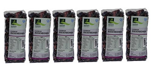 6x 400g (2,4kg) farbige Riesenbohnen getrocknet aus Griechenland Elefantenbohnen VOION geschmackvoll nährstoffreich von Hellenikos