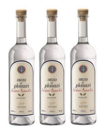 Spar Set Ouzo of Plomari 3x700ml 3 Flaschen griechischer Ouzo Trester Tresterbrand 40% + Probiersachet Olivenöl aus Kreta Griechenland von Hellenikos