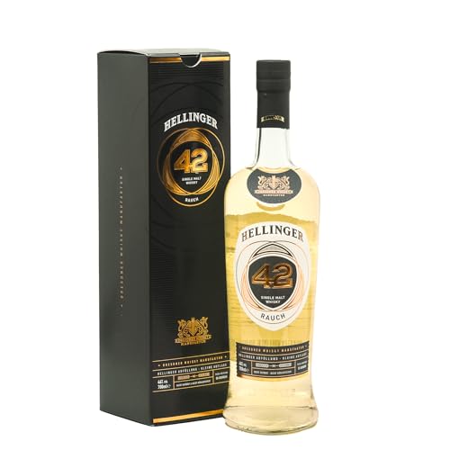 HELLINGER 42 Rauch - Sächsischer Single Malt Whisky - 46% Vol. Alkohol 700ml - Mit Noten von Orange, Apfel, Vanille & Honig – Dresdner Whisky Manufaktur – Räucherung über Torf, Reifung im Bourbonfass von Hellinger 42