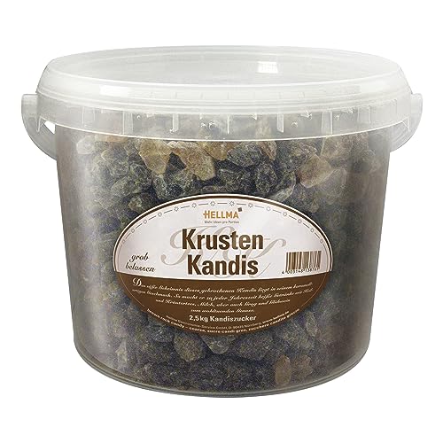 Hellma Krusten Kandis, Zucker, Portionszucker, Kandiszucker, Zuckertüte, für Gastro, Hotel, Büro, Kantine, 2.5 Kg Eimer von Hellma