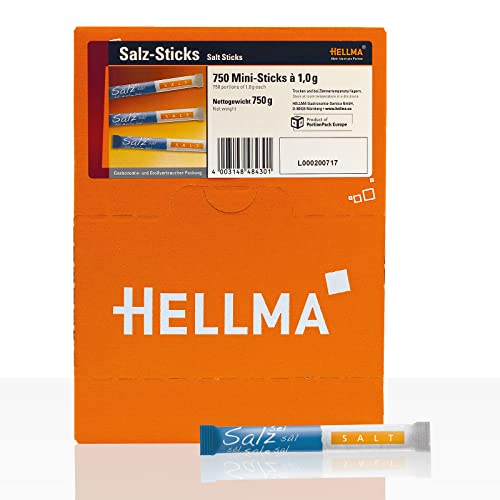 Hellma Salzsticks, Displaykarton, 750 Sticks à 1 g - 750St. - 2x von Hellma