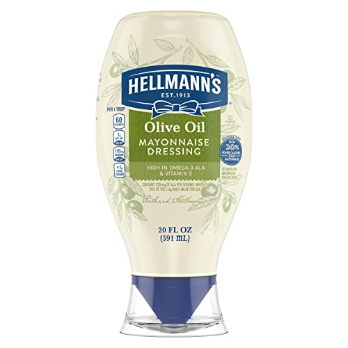 Hellmann's Mayonnaise Dressing Squeeze Bottle Condiment for Simple Meals and Sandwiches with Olive Oil Rich in Omega-3 ALA 20oz von Hellmann's