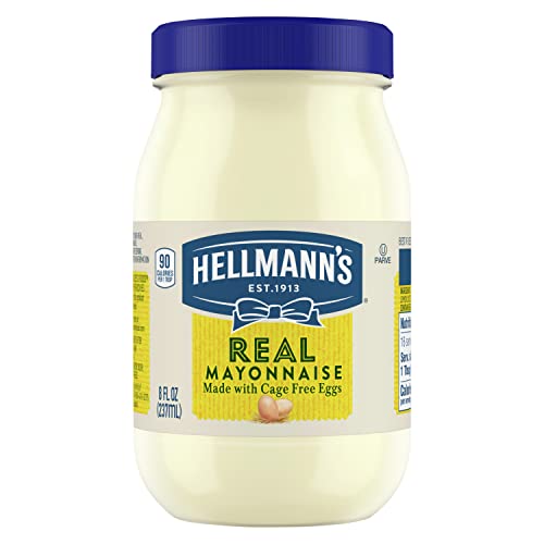 Hellmann's Real Mayonnaise For a Creamy Condiment for Sandwiches and Simple Meals Real Mayo Gluten Free, Made With 100 percent Cage-Free Eggs 8 oz von Hellmann's