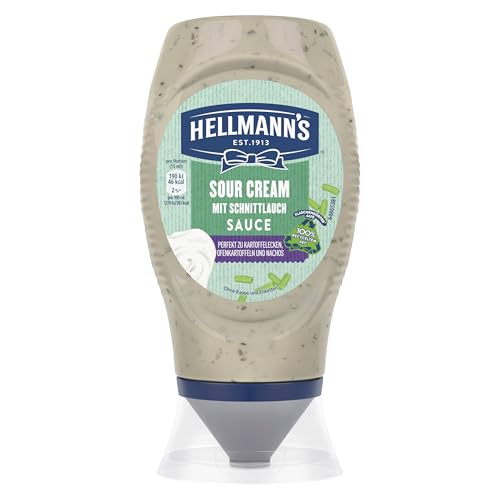 Hellmann's Sour Cream Sauce leckere Grillsauce mit Schnittlauch perfekt zu Kartoffelecken und Nachos 250 ml von Hellmann's