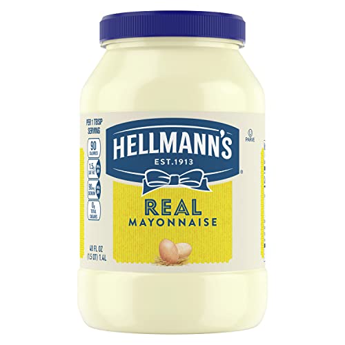 YYST Hellmann's Real Mayonnaise For a Creamy Condiment for Sandwiches and Simple Meals Real Mayo Gluten Free, Made With 100 percent Cage-Free Eggs 48 oz von Hellmann's