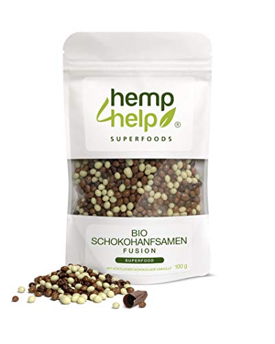 Superfood | Knusprige Bio Schoko Hanf Samen Fussion mit viel Protein von Hemp Help HEMP COSMETIC