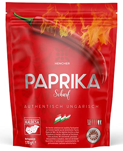 Paprika rosenscharf gemahlen ungarisch (170g) Original Delikatess Paprikapulver aus Kalocsa, Ungarn von Hencher