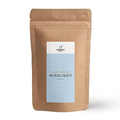 Hennes Finest Fleur de Sel Flocken "MEERSALZBLÜTE" (250g) - Meersalzflocken aus Kambodscha, Salz Flakes ohne Jod, Meersalz grob, echtes Meerwasser Salz zum Streuen (nicht für die Salzmühle) von Hennes Finest