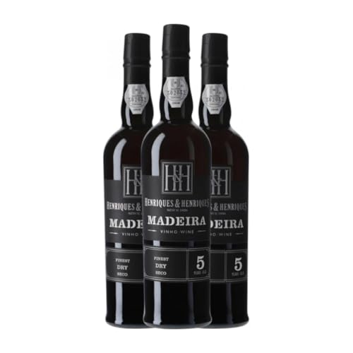 Henriques & Henriques Finest Dry Madeira 5 Jahre Medium Flasche 50 cl Verstärkter Wein (Karton mit 3 Medium Flasche von 50 cl) von Henriques & Henriques