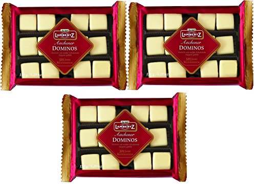 Lambertz Domino Steine umhüllt von Weißer Schokolade doppelt gefüllt 3er Set (3x150g Packung) von Poiget