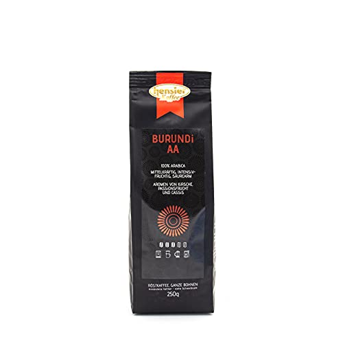 Hensler Kaffee Burundi AA, 100% Arabica Kaffeebohnen, für Vollautomaten und Filterkaffee geeignet, kräftig vollaromatisch von Hensler Kaffee