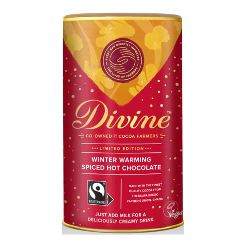 Divine Chocolate Winter wärmende gewürzte heiße Schokolade | vegane heiße Schokolade | Weihnachtsgeschenke | Strumpffüller | Weihnachtsgeschenke für Frauen | Geschenke für Männer | Vegetarier & Vegan 300 g von Her Flavour