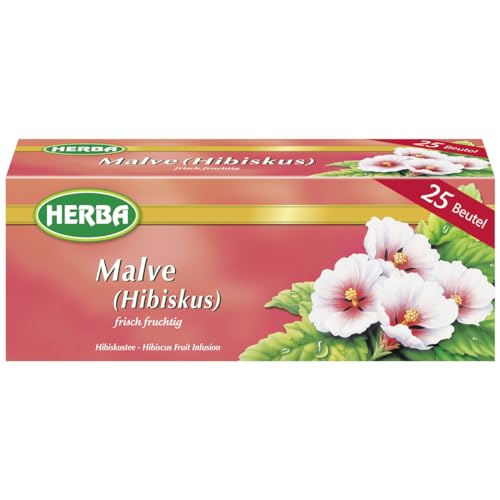 Herba Malve Hibiskus fruchtig frischer Hibiskustee 25 Beutel 37g von Herba