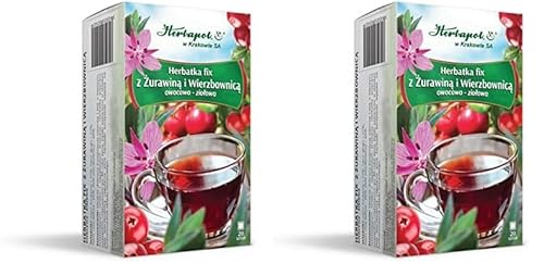 Herbapol w Krakowie Tee fix mit Preiselbeeren und Weidenröschen, 20 Teebeutel, Tea Fix with Cranberry and willowherb (Packung mit 2) von Herbapol w Krakowie SA