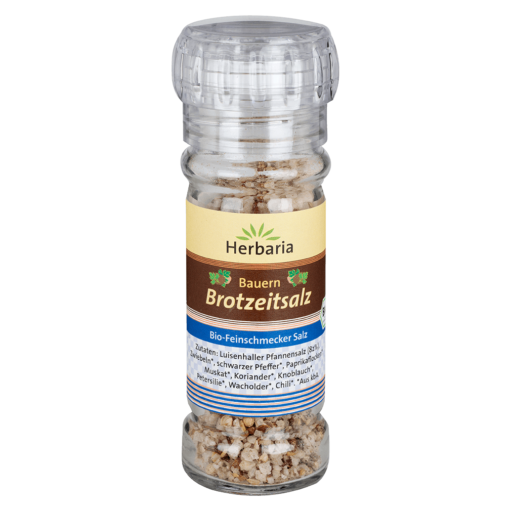 Bio Mediterranes Brotzeitsalz Mühle, 80g von Herbaria