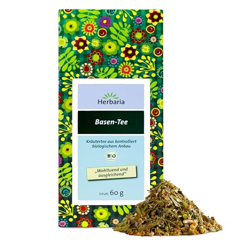 Herbaria Basen-Tee bio 60g – lose Bio-Kräuterteemischung – Bio-Kräutertee lose – natürliche Zutaten für natürlichen Teegenuss – ausgleichender Bio-Basentee für Säure-Basen-Balance von Herbaria