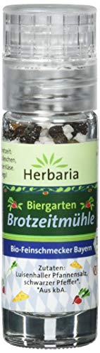 Herbaria Biergarten-Brotzeit-Mini-Mühle Salz und Pfeffer Bio (1 x 16 g) von Herbaria