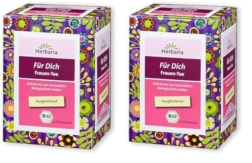 Herbaria Für Dich Frauentee bio 15FB – 100% Bio-Kräutertee im Filterbeutel – ausgleichende Kräuterteemischung – beliebter Frauen-Tee – natürlich wohltuender Teegenuss (Packung mit 2) von Herbaria