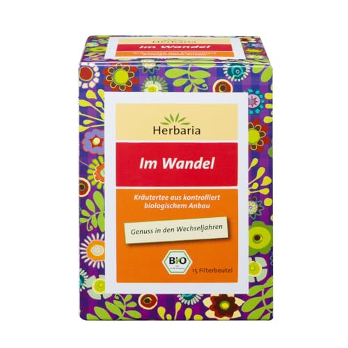 Herbaria Im Wandel Wechseljahre Tee bio 15FB - BIO Kräutertee mit Rotklee und Frauenmantel, Kräuterteemischung - Genuss in den Wechseljahren, 2er Pack (2 x 15FB) von Herbaria