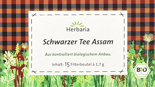Herbaria schwarzer Tee Assam bio, 3er Pack (3 x 26 g) von Herbaria