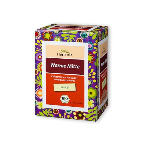 Herbaria Warme Mitte Tee bio 15FB – 100% Bio-Kräutertee im Filterbeutel – perfekte Kräuterteemischung, für wohlige Wärme von Innen – natürlich wohltuender Teegenuss von Herbaria