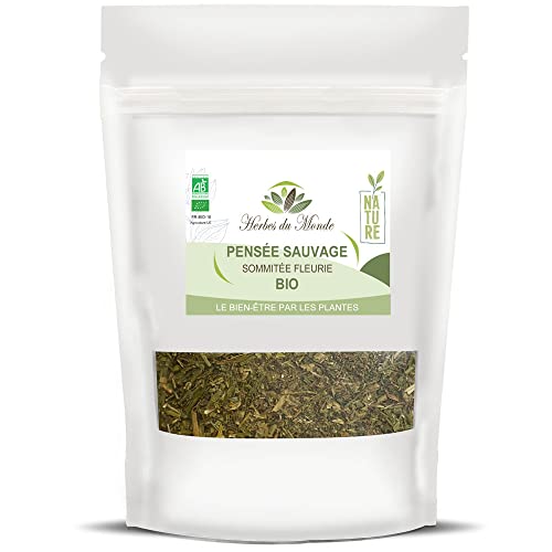 Herbes du Monde – Bio-Kräutertee aus wildem Stiefmütterchen – Abgeschnittene Blütenspitzen – Bio-Entgiftungs- und Verdauungsaufguss – 1 Beutel mit 50 g AB-zertifiziert von Herbes du Monde