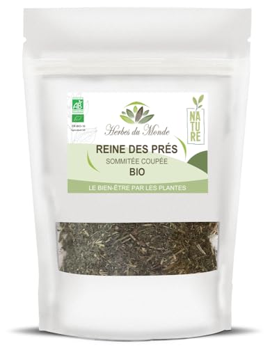 Herbes du Monde – Bio-Mädesüß-Kräutertee – Flowering Tops Herkunft Frankreich – Bio-Entgiftungs- und Schmerzlinderungsaufguss – 1 Beutel mit 60 g AB-zertifiziert von Herbes du Monde