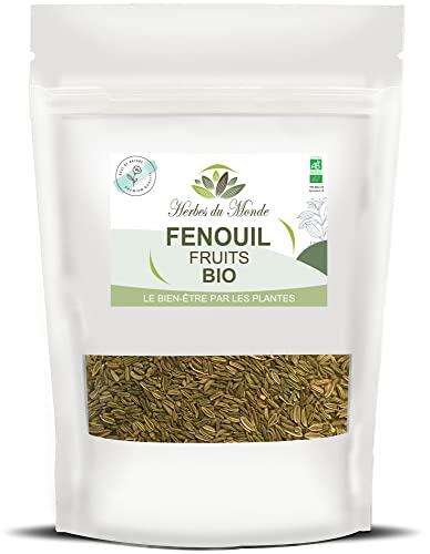 Herbes du Monde – Sanfter Bio-Kräutertee aus Fenchelsamen – Bio-Stillaufguss – Entwässernder/Entgiftender Diuretischer Kräutertee – 1 Beutel mit 150 g AB-zertifiziert von Herbes du Monde