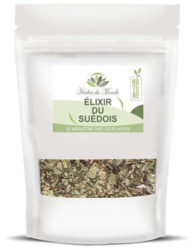 Herbes du Monde – Schwedisches Elixier – Schwedischer Likör – Authentisches Rezept von Maria Treben mit vereinfachtem Theriak – Für 1,5 Liter – Heimzubereitungsset – 1 Beutel mit 82 g von Herbes du Monde