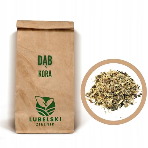 Eichenrinde geschnitten, 100% Natürlicher pflanzlicher Rohstoff, Unterstützt Verdauung und Hautgesundheit, Für Tee und Aufgüsse - 1000g von Herbs From Poland