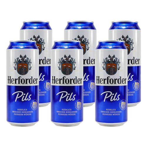 Herforder Premium Pils Dosenbier, EINWEG (24 x 0.5 l), Mildes vollmundiges Pils Bier aus Ostwestfalen mit 4,8% Alkohol von Herforder