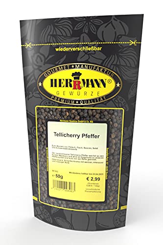 Tellicherry Pfeffer 50g handverlesen von Herrmann Gewürze