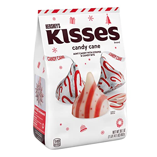 Hershey's Kiss Candy Cane Mint With Stripes and Candy Bits Candy 30,1 oz Bulk Bag von Hershey's