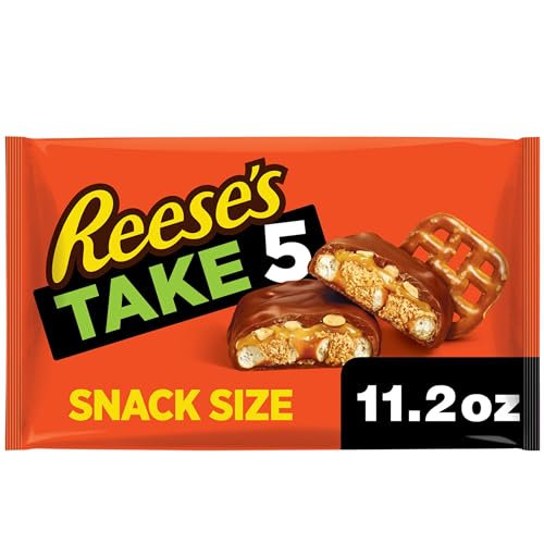 TAKE 5 Brezel, Karamell, Erdnussbutter, Schokoladen-Snack-Größe Candy Bars, Halloween, 325 ml Beutel von Reese's