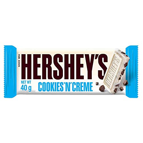 Hersheys Cookies Creme Weiße Schokolade mit Schokokeksstücken 40g von Hersheys