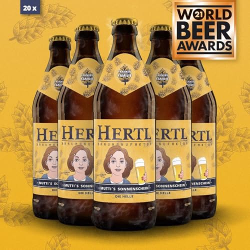 Hertl Mutti's Sonnenschein Helles | Fränkisches Biergenuss für Zuhause (10 L (20er pack)) von Hertl