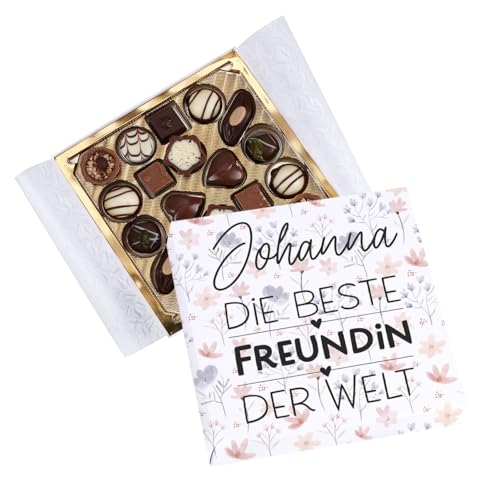 Herz & Heim® 100g Pralinen mit personalisierter Banderole für die "Beste ... der Welt" mit Wunschname & -text von Herz & Heim