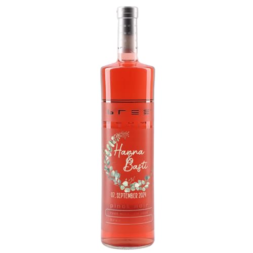 Herz & Heim® Bree Wein MAGNUMFLASCHE (1 x 1.5 l) mit persönlichem Aufdruck ein Weingeschenk zur Hochzeit (Rosé - Eukalyptus) von Herz & Heim