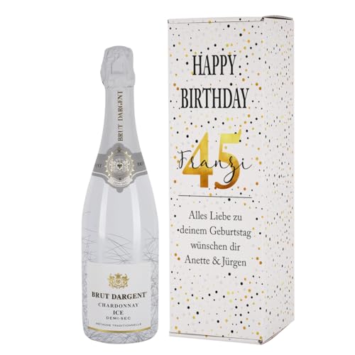 Herz & Heim® Brut Dargent Chardonay Demi Sec 0,75l / Edles Geburtstagsgeschenk von Herz & Heim