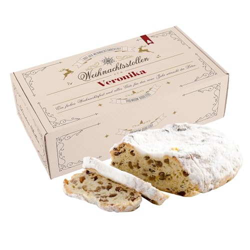 Herz & Heim® Christstollen Thüringer Art 1kg in personalisierter Verpackung zu Weihnachten von Herz & Heim