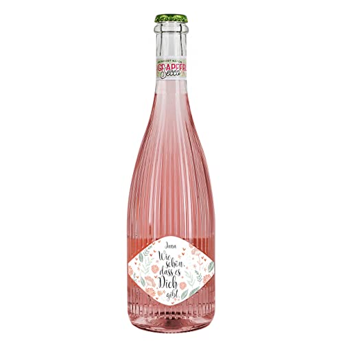 Herz & Heim® Feinkost Käfer Fruchtsecco 0.75l in 2 Geschmacksrichtungen, Wie schön dass es Dich gibt- mit Wunschname Grapefruit von Herz & Heim